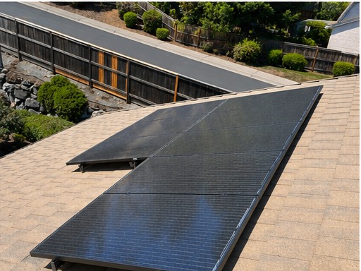 Rooftop array — before & after — before