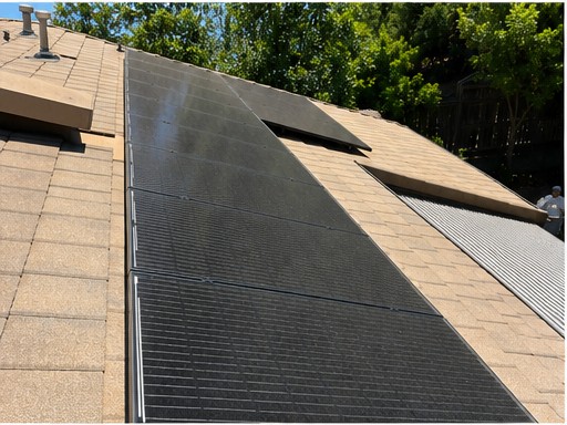 Solar panels — before & after — before