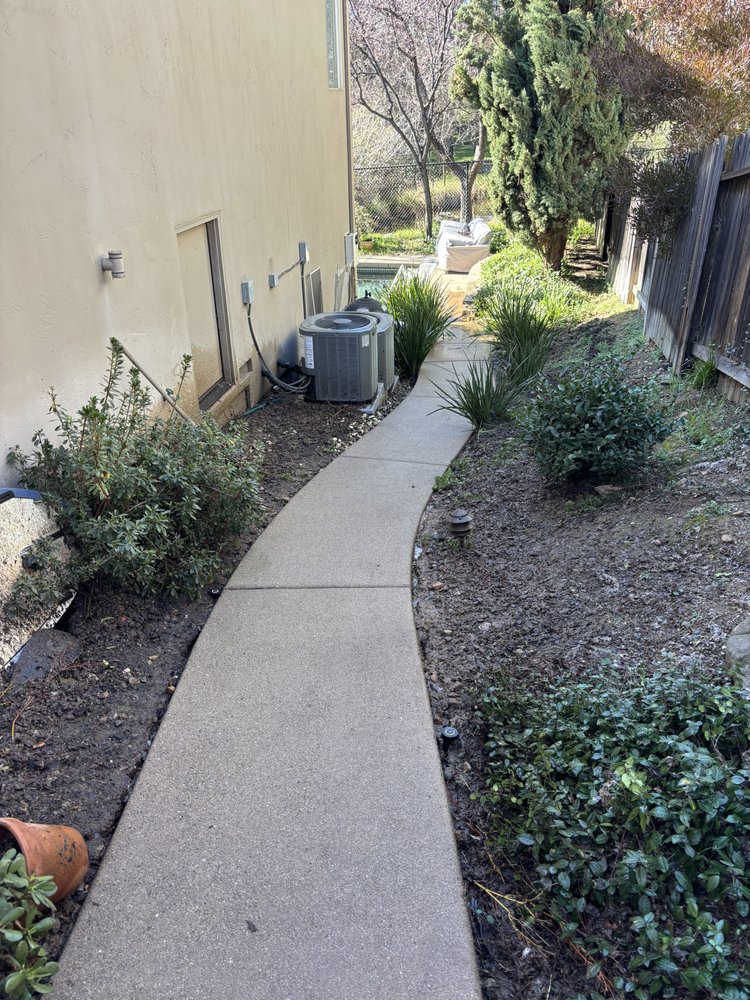 Same walkway after pressure washing