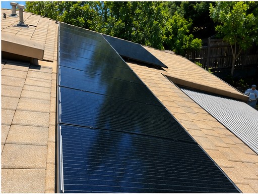 Solar panels — before & after — after