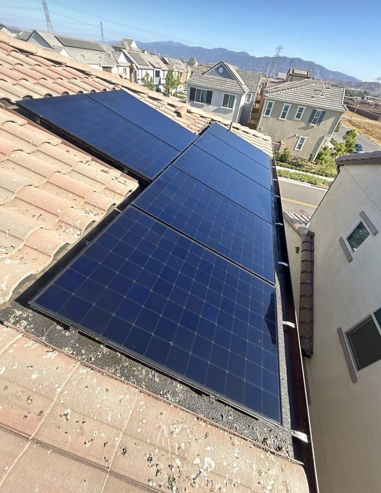Freshly cleaned solar panels